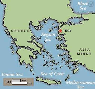Antigo Mapa De Troia Troia Antiga Cidade Na Turquia